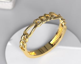 14K Gold Dainty Chain Link Ring, Chain Ring, Gold Ring, Dainty ring, stackable Ring, statement ring, Ring for her, Delicate Ring, Minimalist