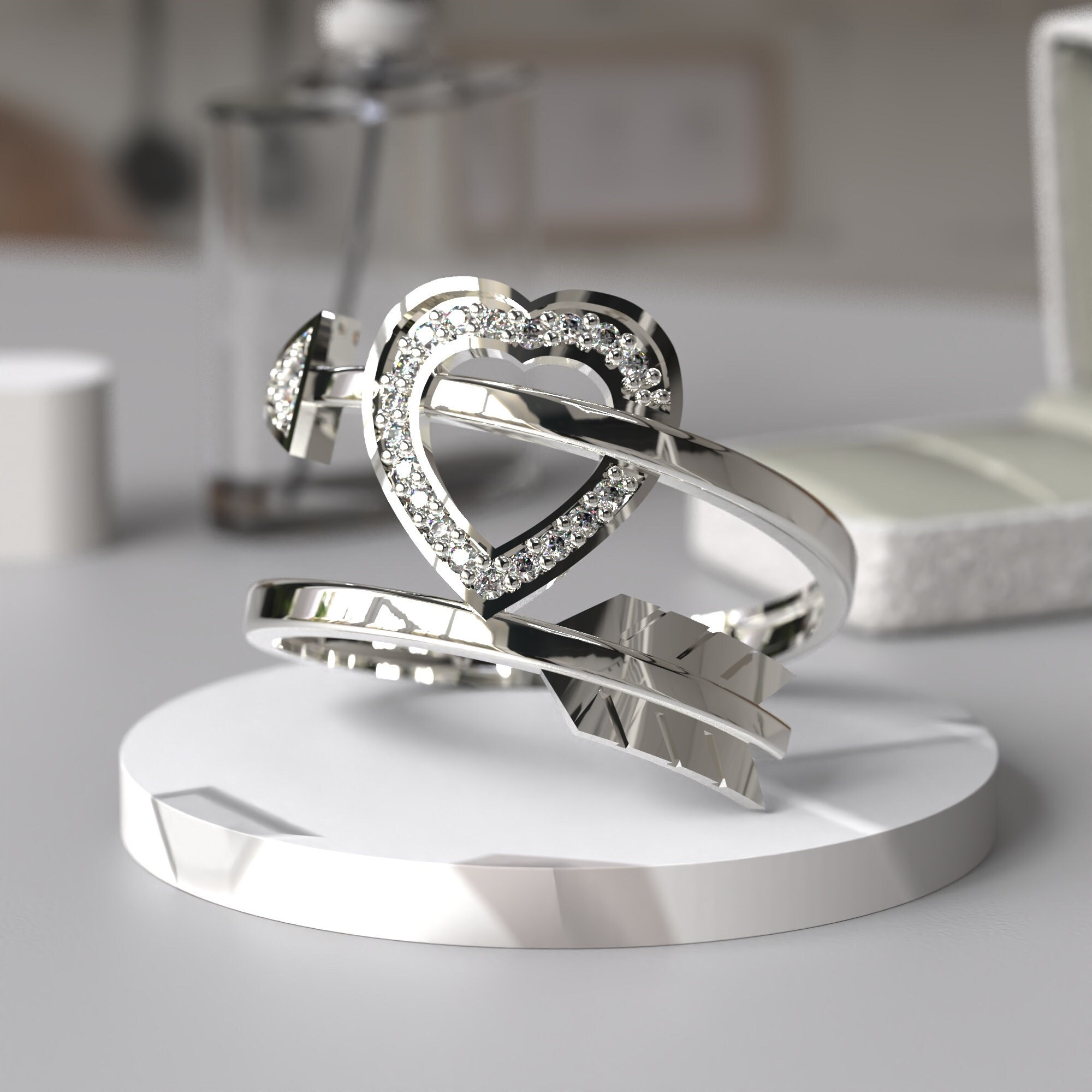 Personalized Name Ring With 2 Simulated Birthstones - Custom Promise Ring For Women, Couples, Engagement