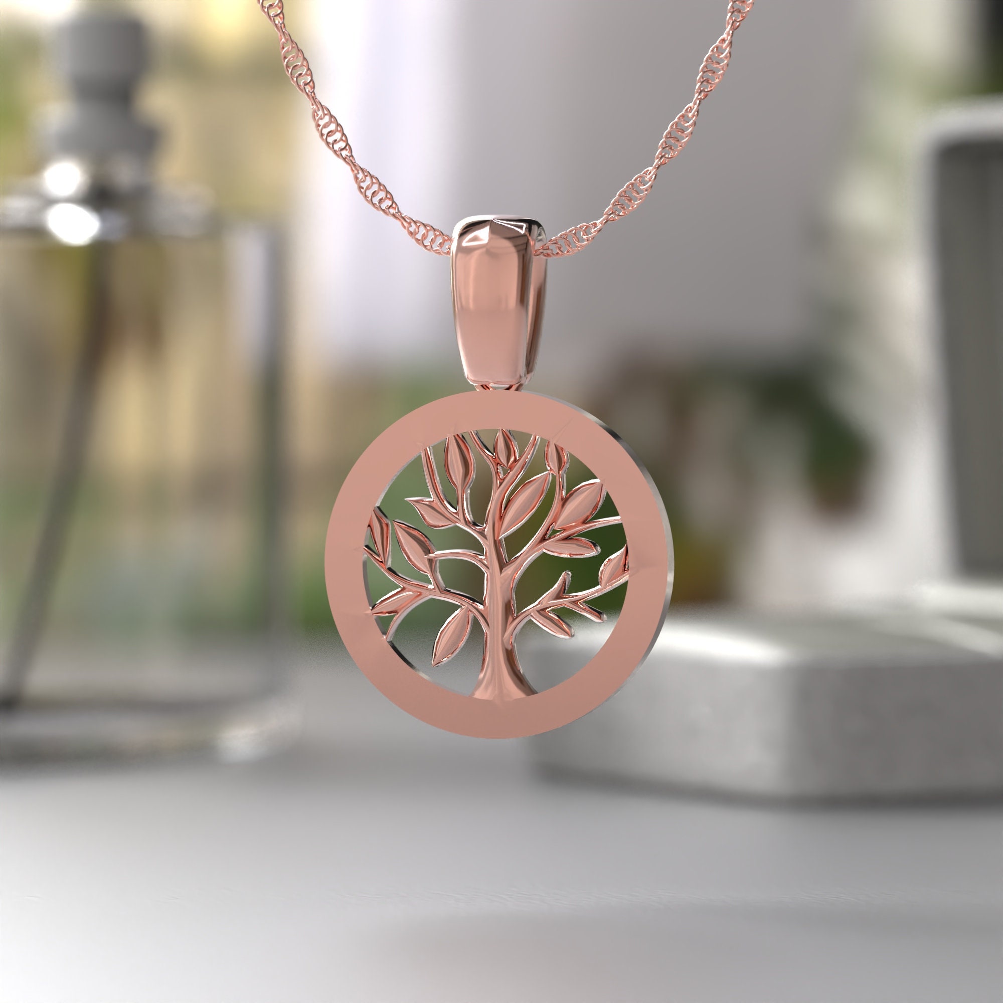 925 Sterling Silver Tree of Life Charm Pendant, Dainty Tree of Life ...