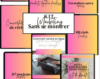 Kit 9 ebooks en français Marketing sans se montrer - marketing digital faceless
