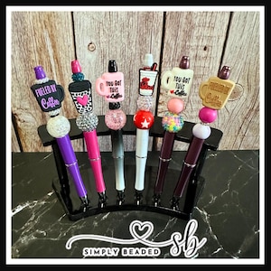 Coffee Lover Beaded Pens • Fueled by Coffee Gift • Funny Coffee Pen • Office Gift for Coworker • Coffee Addict Pen