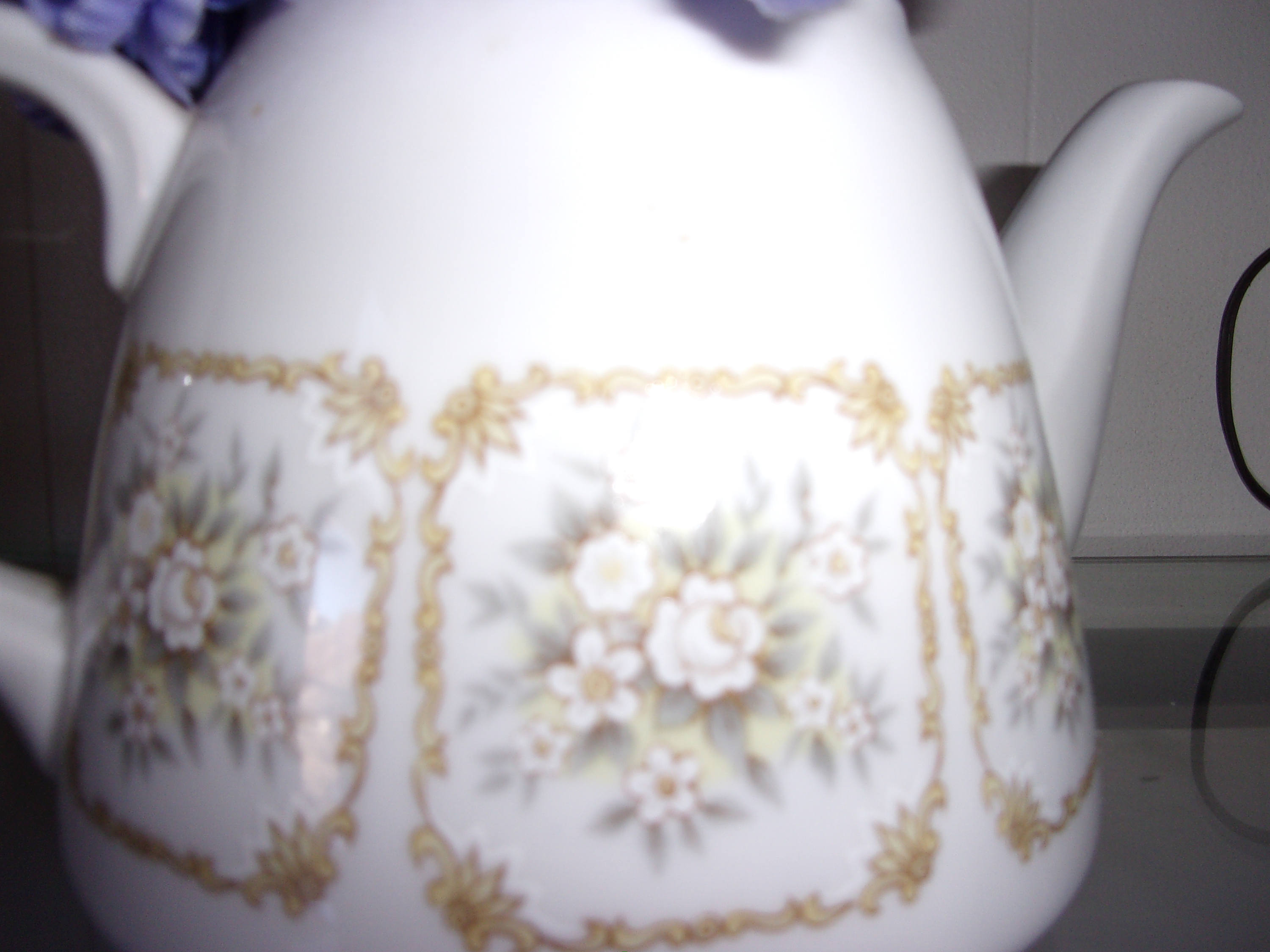 Vintage teapot with flowers, Fabric flower design, teapot with ... Vintage teapot with flowers, Fabric flower design, teapot with ...