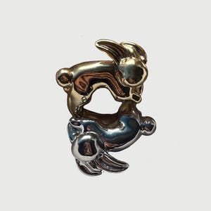 Silver / Gold Plated Bunny Ear Cuff - Chunky Silver Gold Earcuff No Piercing, Unique Animal Cartilage Wrap, Gold Bunny Jewelry