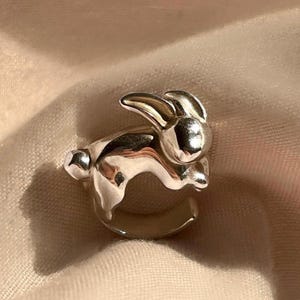 925 Sterling Silver Bunny Ear Cuff - Chunky Silver Earcuff No Piercing, Unique Animal Cartilage Wrap, Bunny Silver Jewelry
