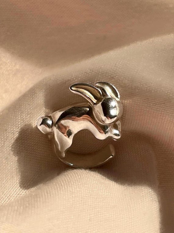 925 Sterling Silver Bunny Ear Cuff - Chunky Silver Earcuff No Piercing, Unique Animal Cartilage Wrap, Bunny Silver Jewelry