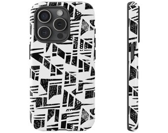 Graphic, Black and White, letters, Apple iPhone/ Samsung Galaxy phone case, though case