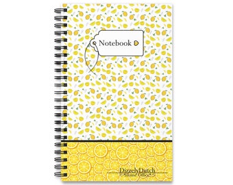 Spiraalvormig notitieboekje: geel, citroenen