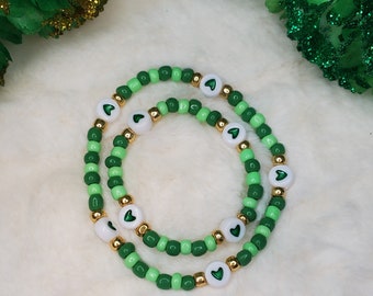 St. Patty's Day, Mama & Mini Personalized Bracelet Set, Custom Bracelet set for mommy and mini, Mommy and me, MaMa and Mini  (L)