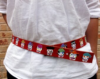 Belt with Day of the Dead Icons