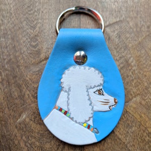 Key Fob with White Poodle