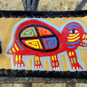 Luggage Tag with Turtle Mola Design