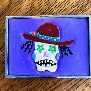 Belt Buckle with Day of the Dead Skull