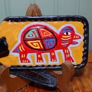 Luggage Tag with Mola Turtle