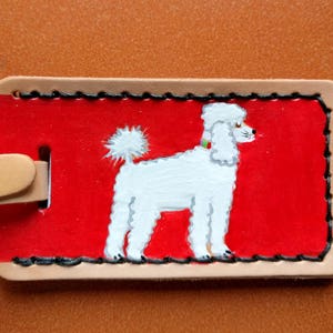 Luggage Tag with White Poodle