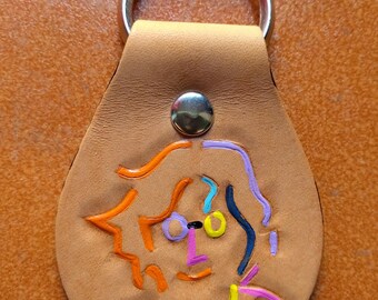 Key Fob with John Lennon Drawing