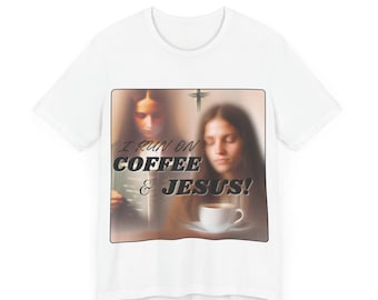Corro con café y Jesús, Camiseta cristiana unisex S-XL