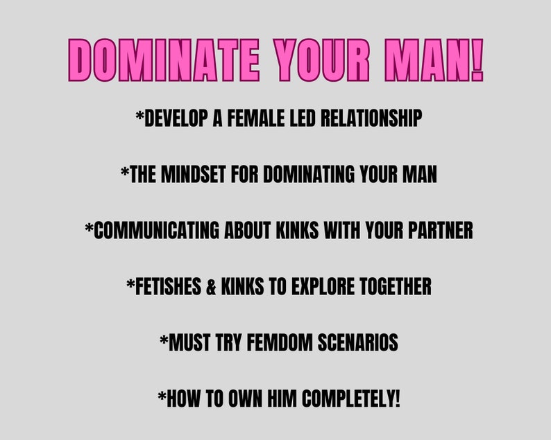 Femdom Wife: The Beginner’s Guide To Creating A Female Led Relationship (PDF Instant Download) image 3