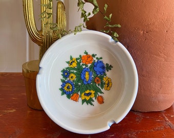 1970s Flower Motif Ashtray