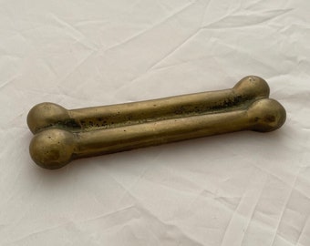 Antique Vintage Brass Plated Dogbone Shaped Paperweight