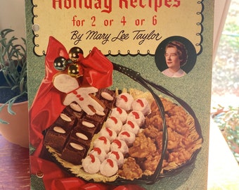 Vintage Antique Retro 1950s Cookbook Pamphlet by Mary Lee Taylor for Holiday Recipes