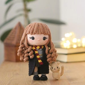 Wizard Girl & Magical Cat Crochet Doll Pattern – PDF Amigurumi Pattern