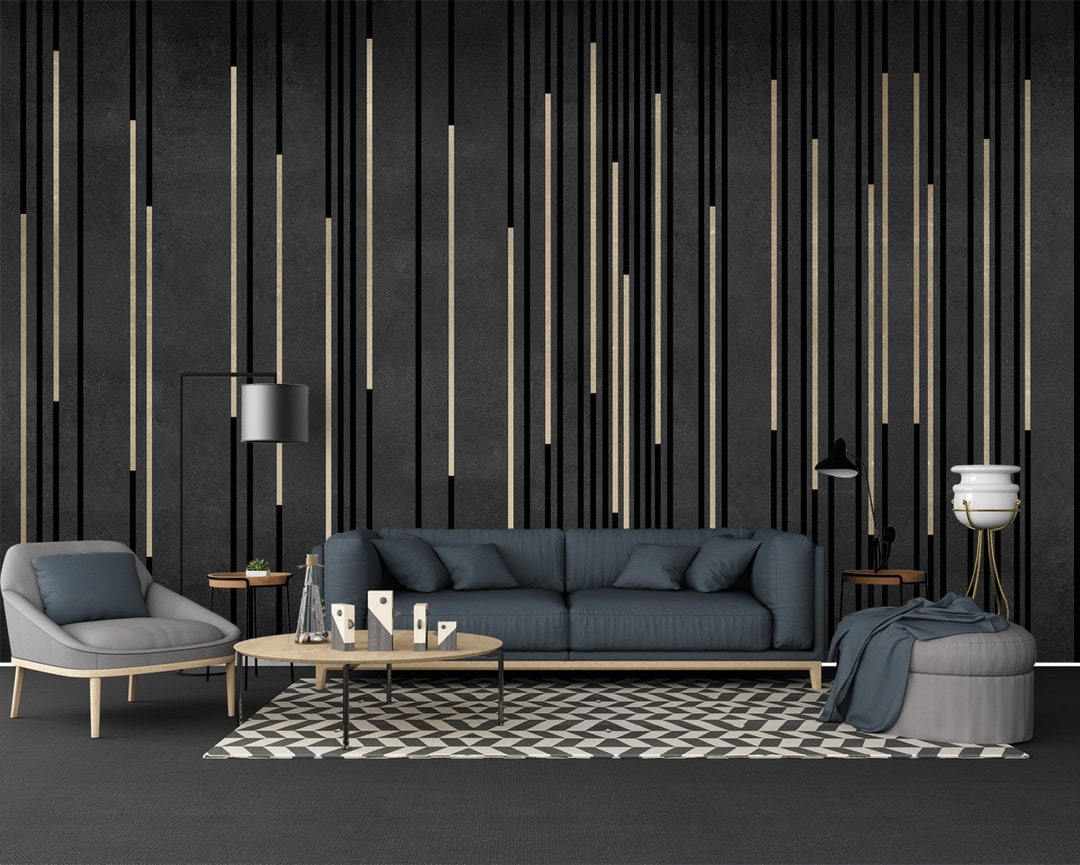 Modern Wallpaper Geometric Pattern Wallpaper Modern Lines Wall Art Art 