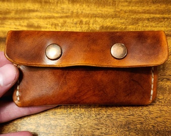 Coin Pouch, Full-Grain Leather, Hand-stitched