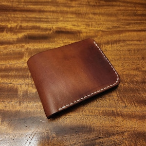 Full-Grain Leather Wallet, Men's Leather Bi-Fold Wallet, Brown Leather Wallet, Hand-Stitched Wallet, Wallets For Men, Gifts For Him