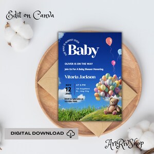 Invitación para baby shower La espera casi ha terminado, invitación minimalista para baby shower, descarga de invitación para baby shower, plantilla editable de género neutro