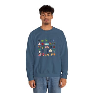 Lieferzeit 2-4 Werktage in der Serie Puero Rico Kultur Unisex Sweatshirt mit Rundhalsausschnitt Schwere Mischung mit Boricua Symbolen Bild 3