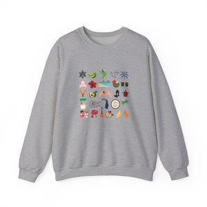 Lieferzeit 2-4 Werktage in der Serie Puero Rico Kultur Unisex Sweatshirt mit Rundhalsausschnitt Schwere Mischung mit Boricua Symbolen Sport Grey
