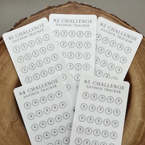 Dollar Savings Challenge Tracker | A6 Laminated Cash Tracker | Portrait | Low Denomination | Laminated Cardstock or Vellum | Cash Stuffing