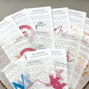 Shopping Days Savings Challenge Trackers | A6 Laminated Cash Tracker | Laminated Cardstock or Vellum | Cash Stuffing