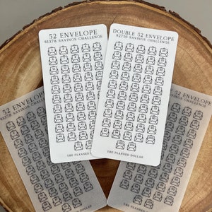 52 Envelope Savings Challenge Trackers | A6 Laminated Cash Tracker | Laminated Cardstock or Vellum | Cash Stuffing