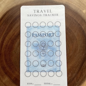 Travel Savings Challenge Tracker | A6 Laminated Cash Tracker | Passport 1 | Laminated Cardstock | Cash Stuffing