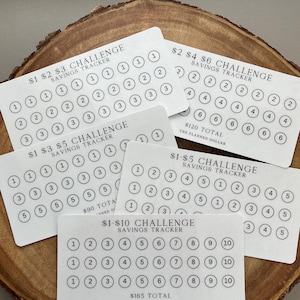Low Denomination Savings Challenge Tracker | A6 Laminated Cash Tracker | Laminated Cardstock or Vellum | Cash Stuffing