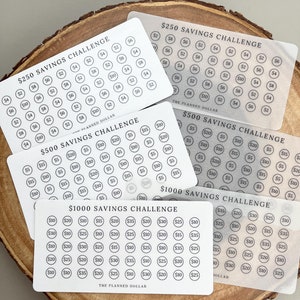 200 500 1000 Savings Challenge Tracker | A6 Laminated Cash Tracker | Laminated Cardstock or Vellum | Cash Stuffing
