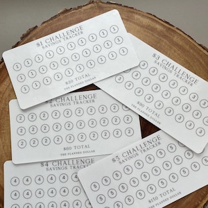 Dollar Savings Challenge Tracker | A6 Laminated Cash Tracker | Landscape | Low Denomination | Laminated Cardstock or Vellum | Cash Stuffing