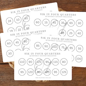Quarterly Savings Challenge | Bundle | A6 Personal Envelope Size | Cash Stuffing