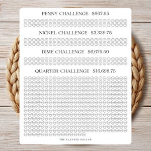 Coin Savings Challenge | A5 Savings Challenge | Cash Stuffing | Penny Challenge, Nickel, Dime, Quarter