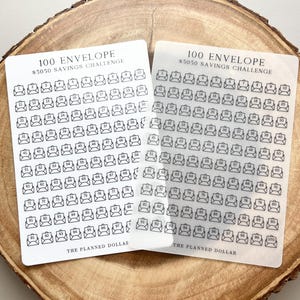 100 Envelope Savings Challenge | A5 Envelope Savings Challenge | Tracker for A5 Envelope | Laminated Cardstock or Vellum | Cash Stuffing
