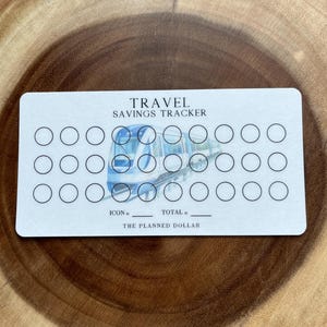 Travel Savings Challenge Tracker | A6 Laminated Cash Tracker | Train 1 | Laminated Cardstock | Cash Stuffing