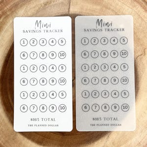 Mini Savings Challenge Tracker | A6 Laminated Cash Tracker | Low Denomination | Laminated Cardstock or Vellum | Cash Stuffing