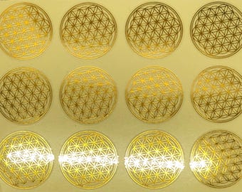 Flower of Life Gold Sticker – Sacred Geometry Decal | Spiritual symbol | Protection Stickers | Laptop Car Decor | Esoteric art