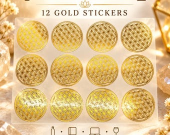 Flower of Life Gold Sticker – Sacred Geometry Decal | Spiritual symbol | Protection Stickers | Laptop Car Decor | Esoteric art