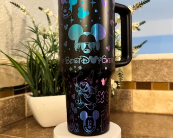 40oz Laser Engraved Tumbler Mouse Disney Parks Best Day Ever