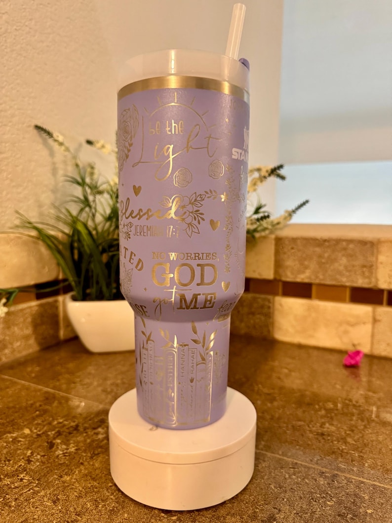 40oz, Laser Engraved Tumbler Jesus Christian image 4