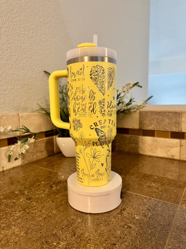 40oz, Laser Engraved Tumbler Jesus Christian image 5