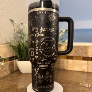 40oz, Laser Engraved Tumbler Jesus Christian image 2