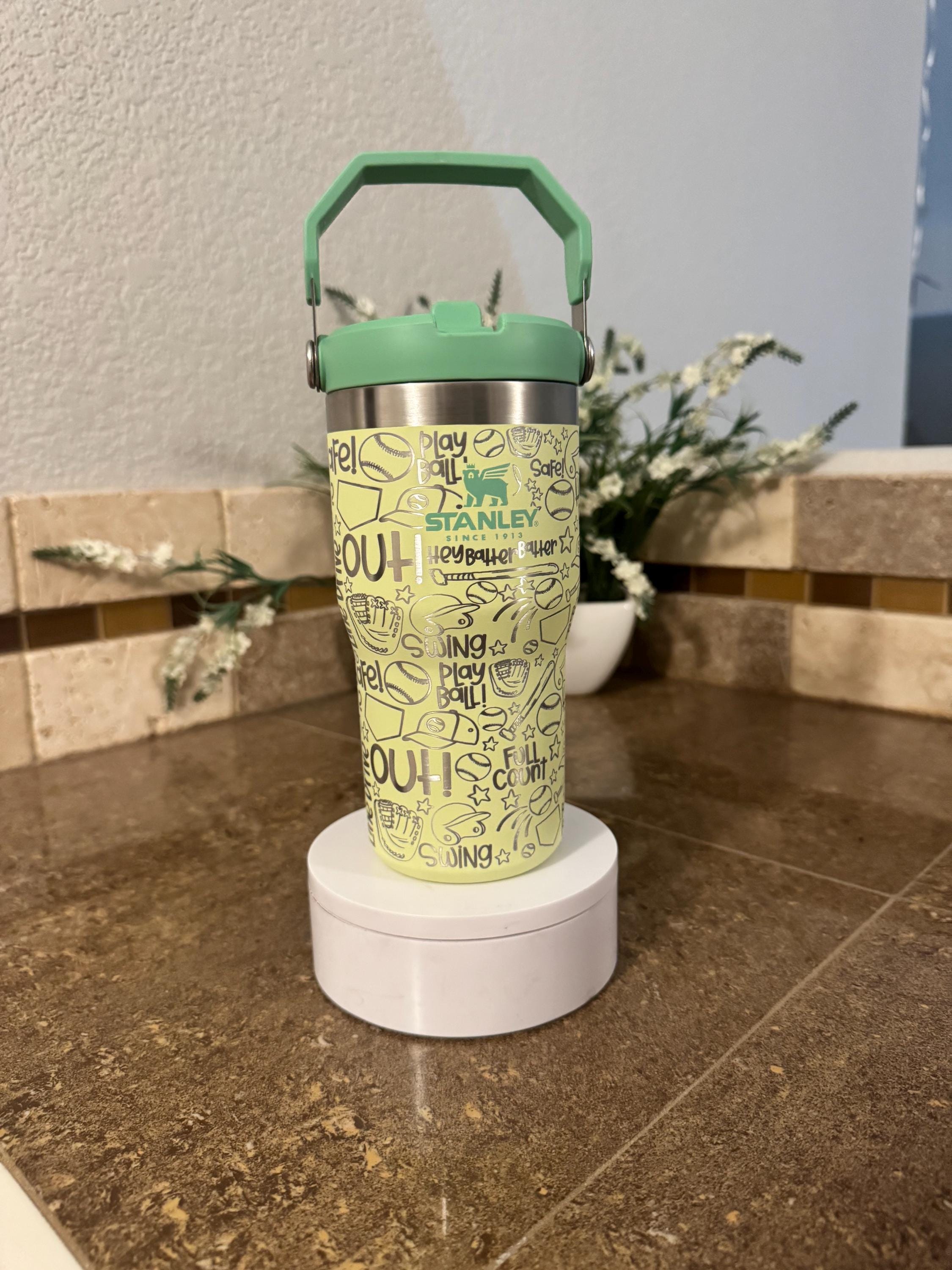 20oz & 30oz Baseball Softball Teeball Personalized Stanley Cup/Kids Tumbler/Flip Top Tumbler